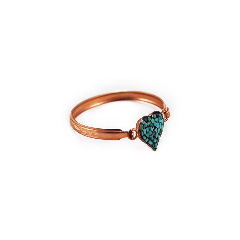 set of Turquoise Copper bracelets and rings for kids, Firoozehkoobi, Z2-608