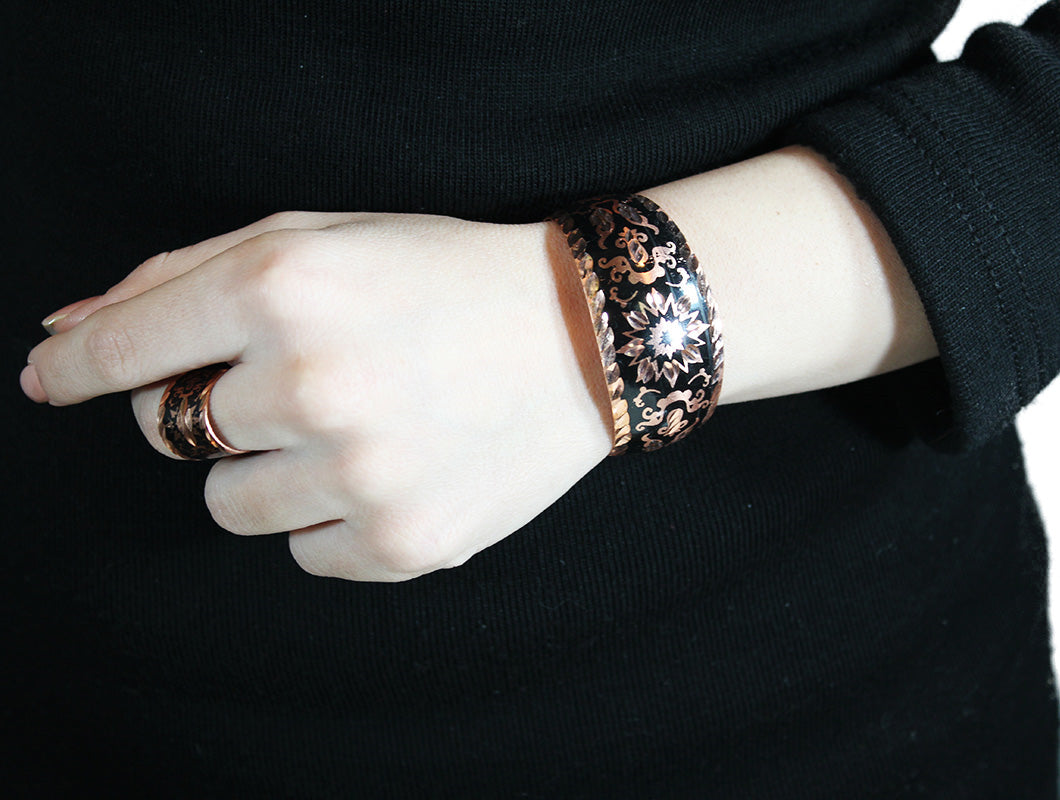 Set of Copper bracelets, rings and earrings, Handicraft, Gift, Z2-548