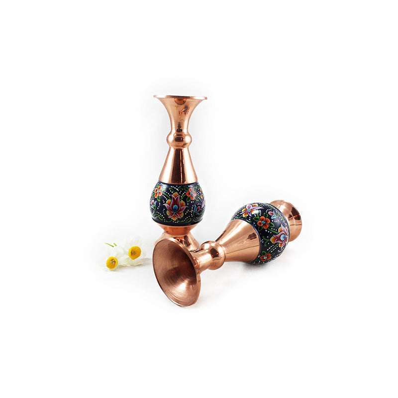 Painted Copper Vase, Flower Pot, Copper, M2-727
