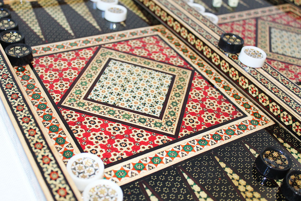 wooden handmade Khatam Backgammon, Backgammon Pieces, TA2-109