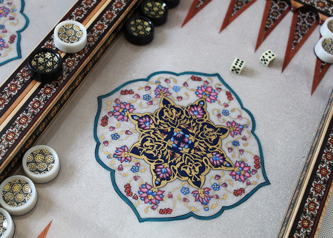 Wooden handmade Khatam Backgammon, Backgammon Pieces, TA2-118