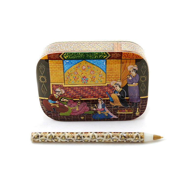 Miniature khatam playing card holder, khatam kari, wooden box,K2-101