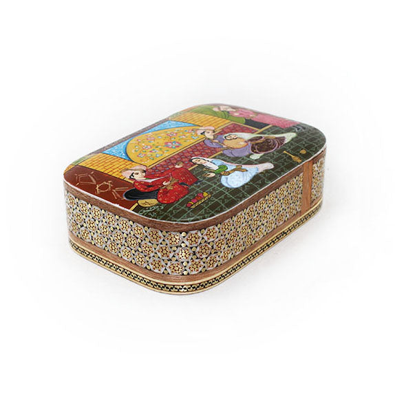 Miniature khatam playing card holder, khatam kari, wooden box, K2-106