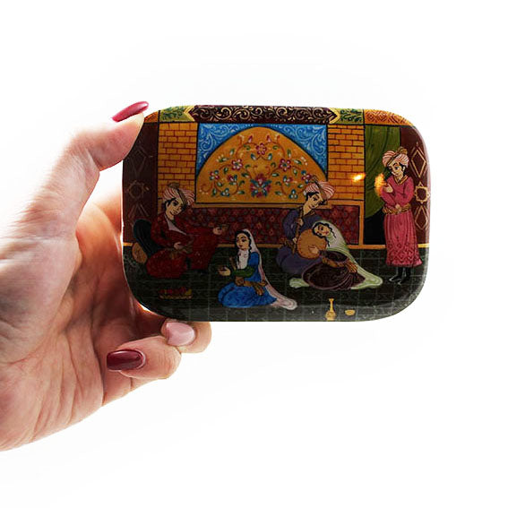 Miniature khatam playing card holder, khatam kari, wooden box, K2-106